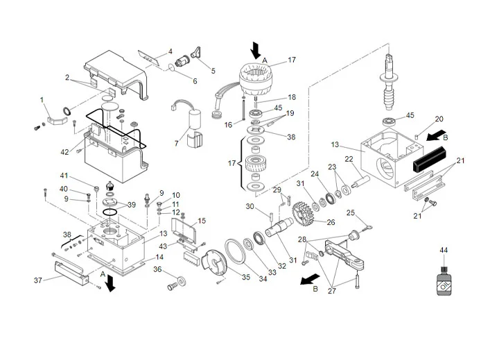 faac Seite Ersatzteile des Motors 844 mc rev