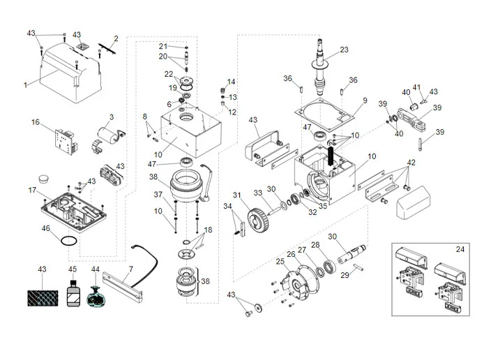 faac Seite Ersatzteile des 844 r rev Motors