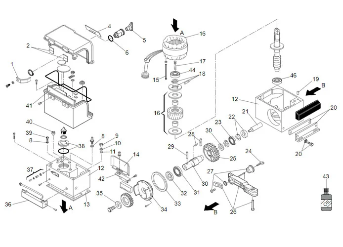 faac Seite Ersatzteile des 844 mc 3ph Motors