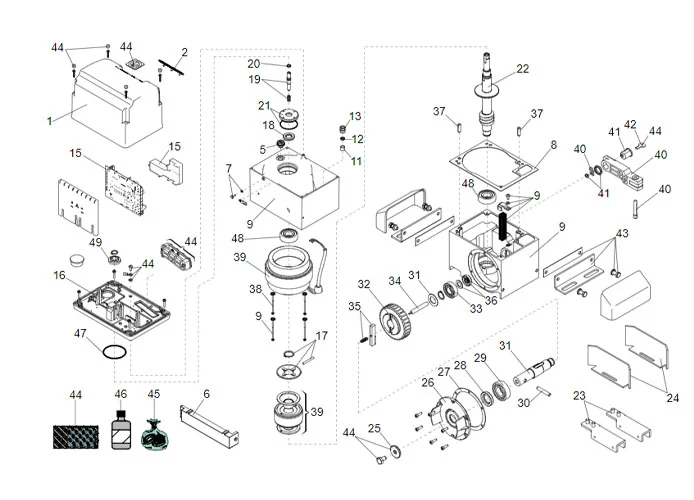 faac Seite Ersatzteile des 844 er 3ph Motors