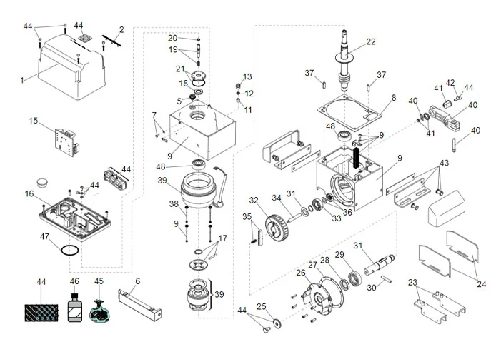 faac Seite Ersatzteile des 844 r 3ph 230v Motors