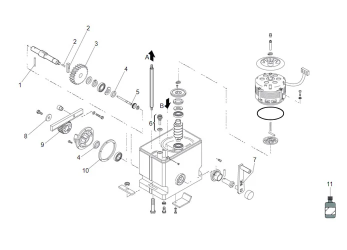 faac Seite Ersatzteile des 860 emc Motors