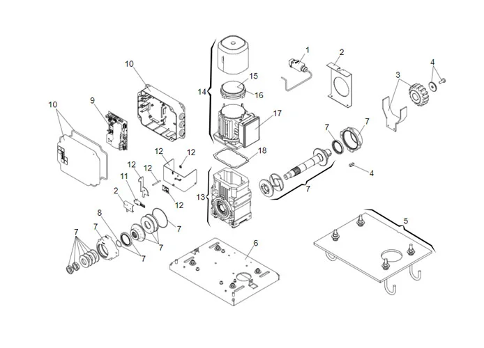 faac Seite Ersatzteile des 884 mc 3ph Motors