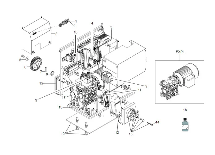 faac Seite Ersatzteile des c850 Motors