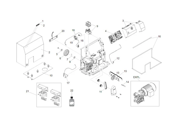 faac Seite Ersatzteile des Motors c851