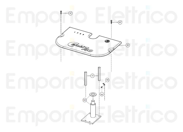 fadini Ersatzteil der Stange m5,5x19 te INOX für combi 740 74097