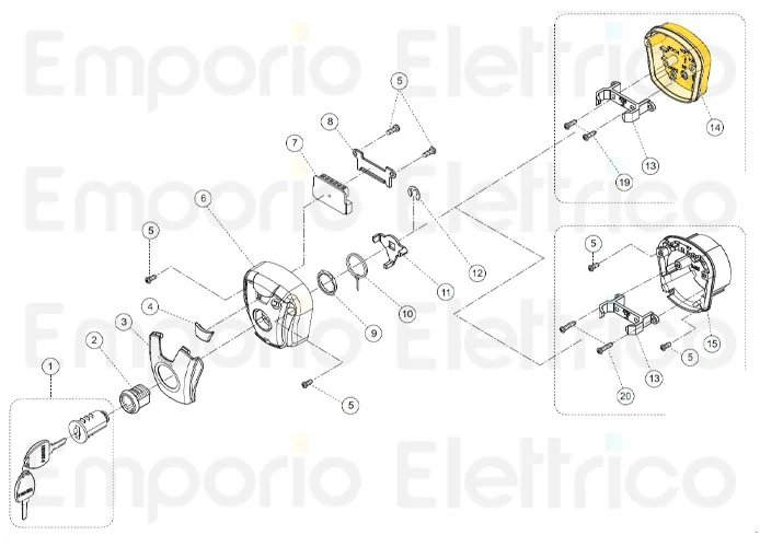 fadini Ersatzteil aluminium bottom casing - Aufputz für chis 37 37014