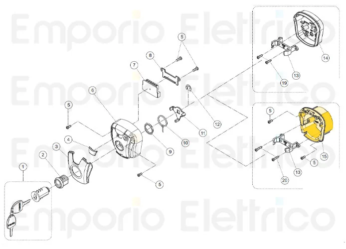 fadini Ersatzteil ABS bottom casing - Unterputz für chis 37 37015