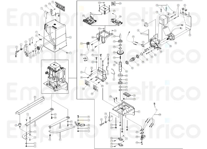 fadini Ersatzteil des Anschlusses des Arms am Torflügel für bart 350 35084