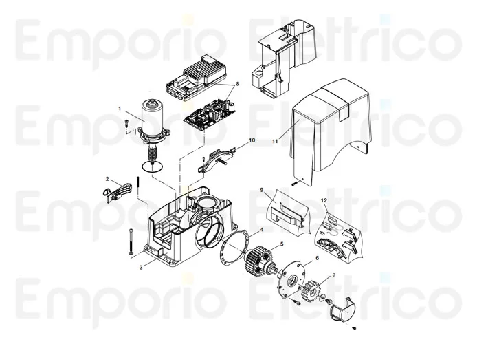 beninca Ersatzteil des Motors mit Schraube ohne Ende und Flansche für bull 624 9686477
