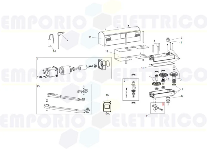 faac Ersatzteil der Entriegelung 390/550/trigon/breeze 63001855