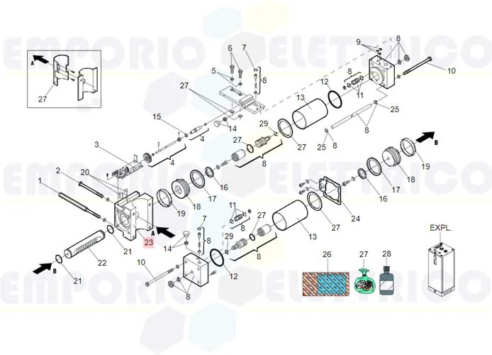 faac Ersatzteil des Gehäuses mit Entriegelung m.760 7160505