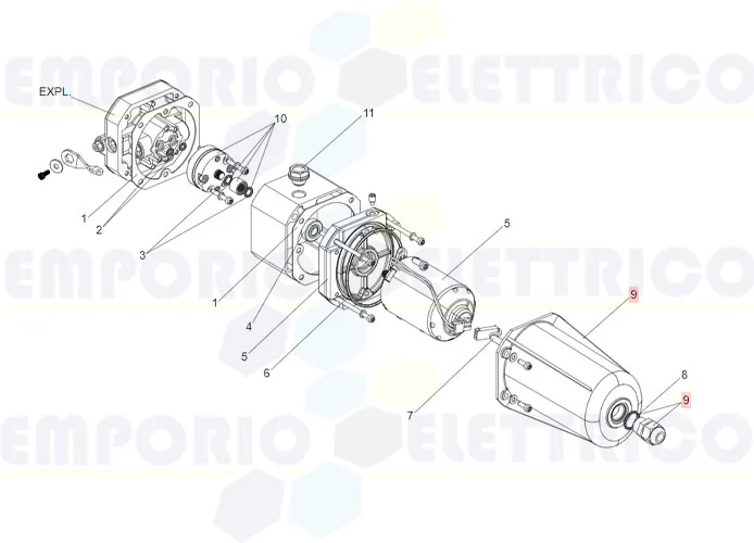 faac Ersatzteil der Abdeckungsgruppe des Motors s800h 63002635