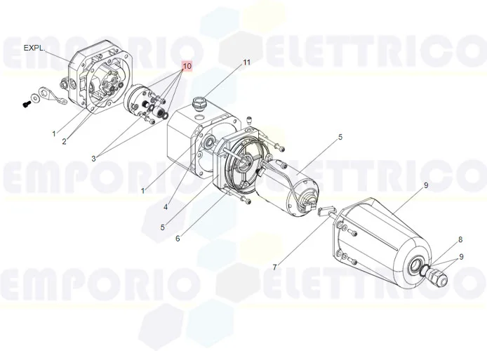 faac Ersatzteil von Pumpe und Kupplung Gruppe s800 63003313