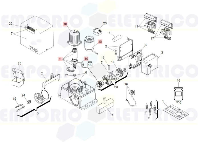 faac Ersatzteil des Motors 740 Version 2017 63003244