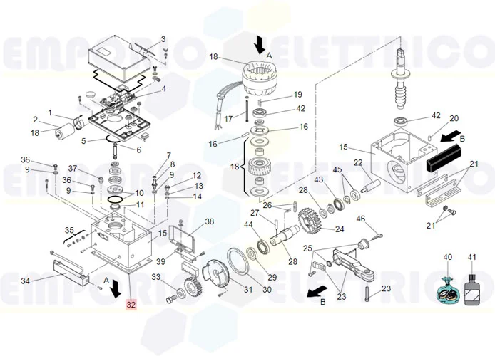 faac Ersatzteil der Dichtung des Getriebemotors 746/844 7099645