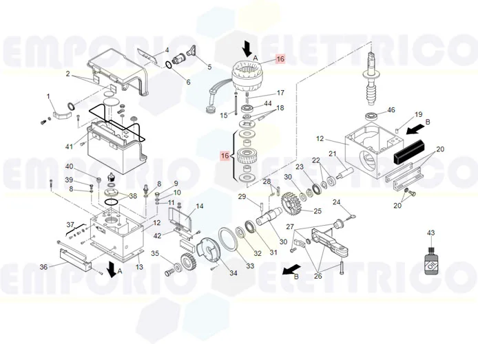 faac Ersatzteil des Motors 844 3ph 400v 63003163