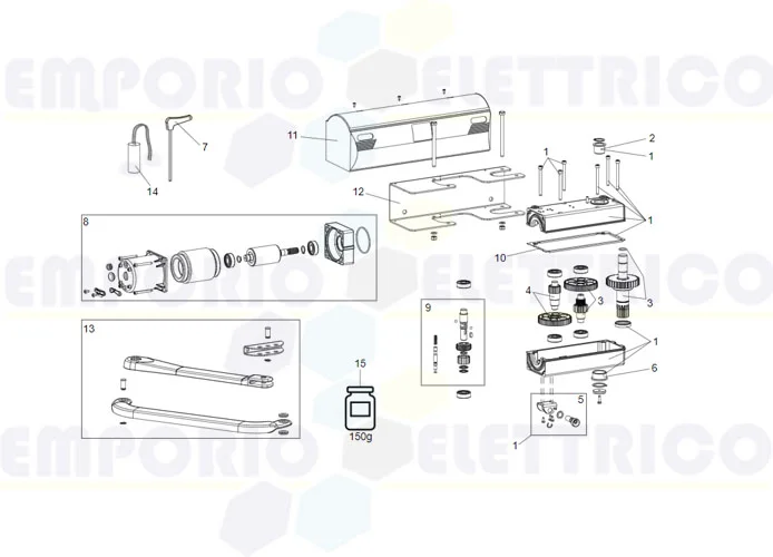 faac Seite Ersatzteile des 390 Motors 230V