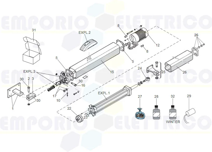 faac Seite Ersatzteile des 400 sb Motors