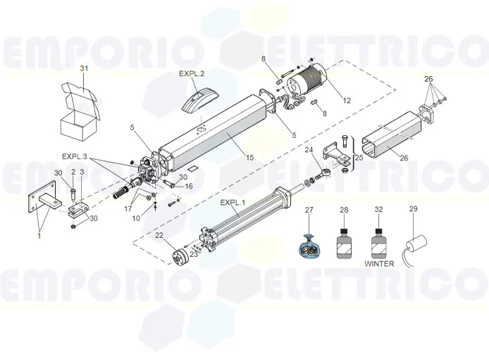 faac Seite Ersatzteile des 400 sb l Motors