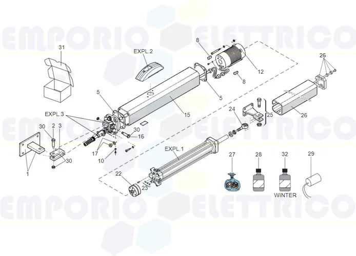 faac Seite Ersatzteile des 400 sbs Motors