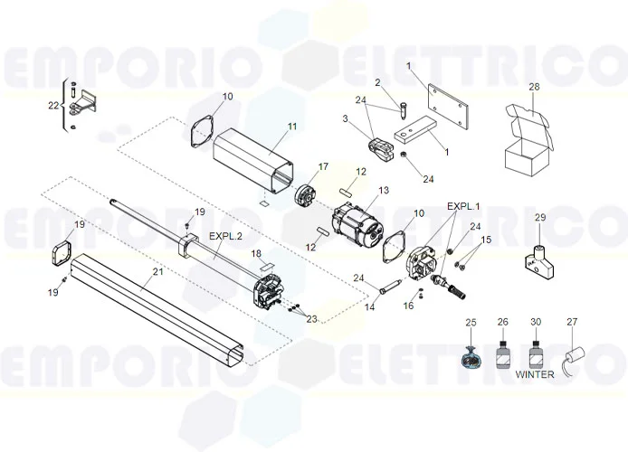 faac Seite Ersatzteile des 402 sb Motors