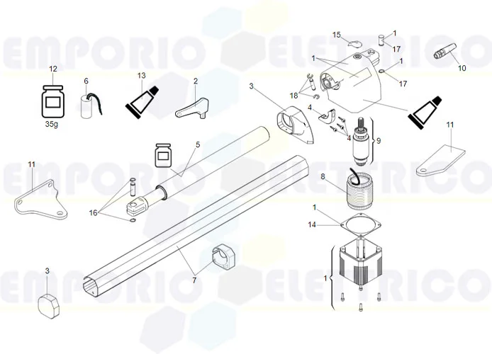 faac Seite Ersatzteile des 412 dx Motors