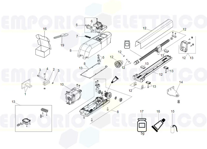 faac Seite Ersatzteile des 413 230 v Motors