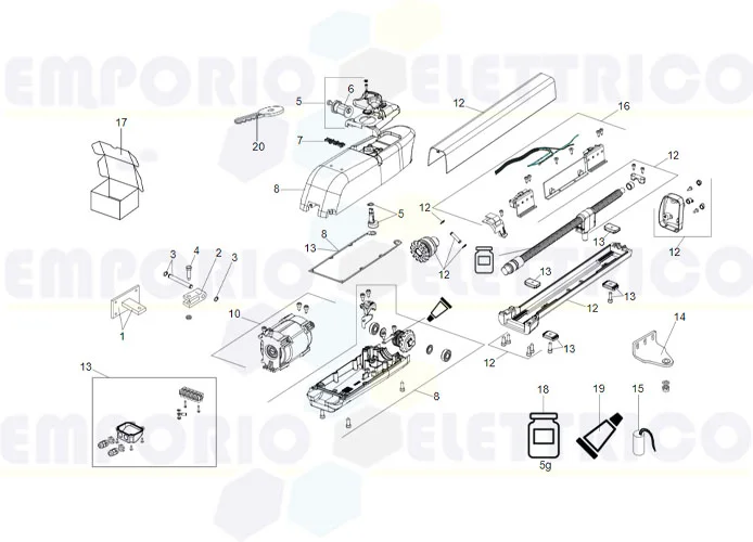 faac Seite Ersatzteile des Motors 413 230v ls