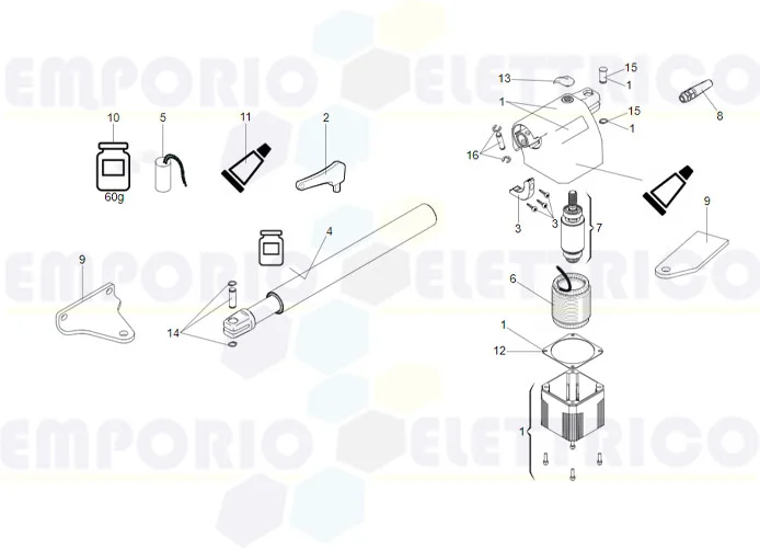 faac Seite Ersatzteile des 414 p dx Motors