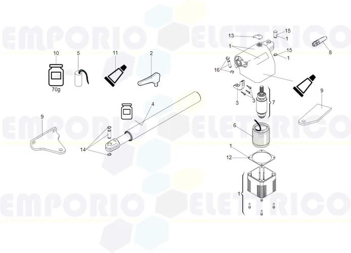 faac Seite Ersatzteile des 414 p l dx Motors