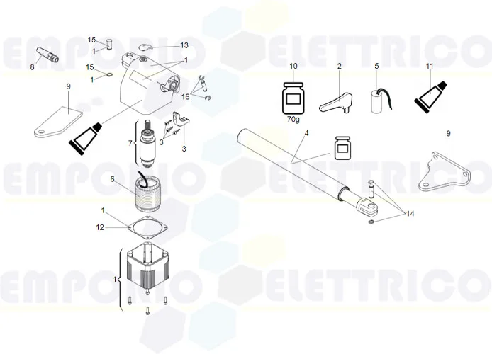 faac Seite Ersatzteile des 414 p l sx Motors