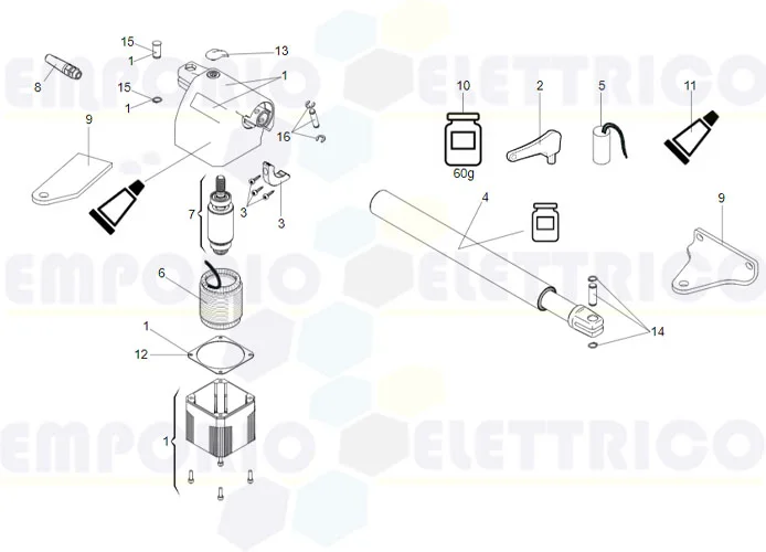 faac Seite Ersatzteile des 414 p sx Motors