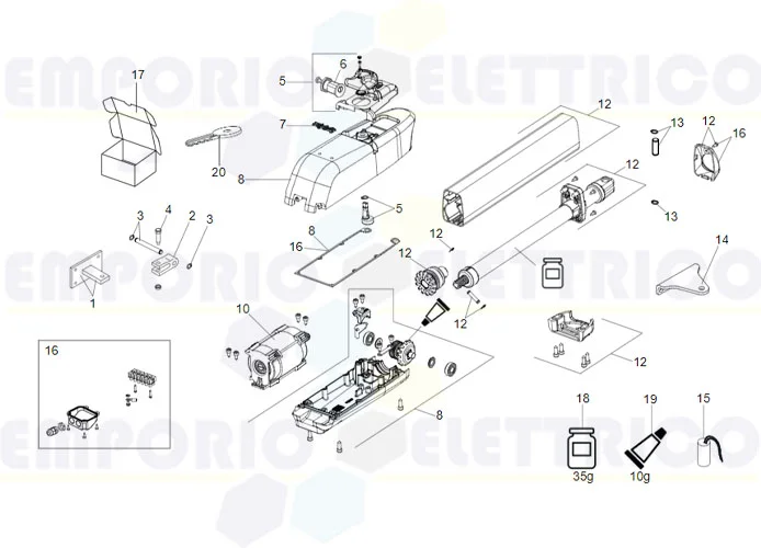 faac Seite Ersatzteile des 415 230v Motors