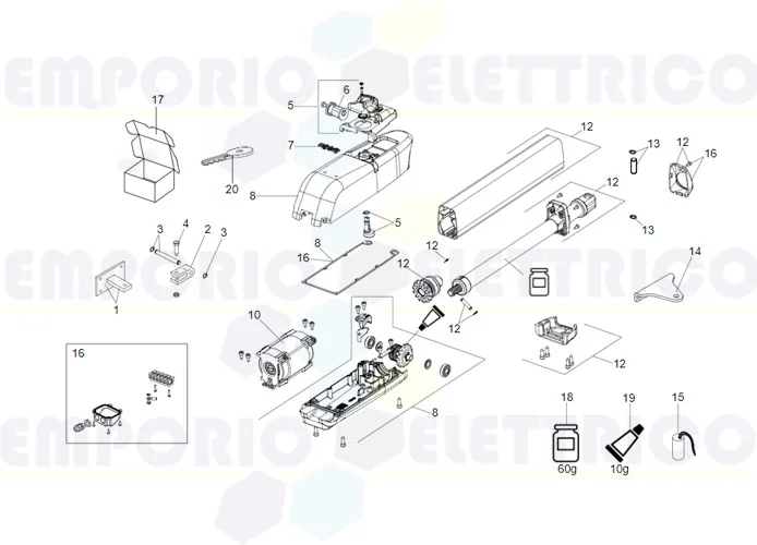 faac Seite Ersatzteile des 415 230v l Motors