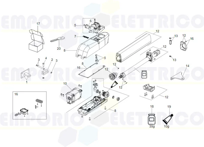 faac Seite Ersatzteile des 415 24v Motors