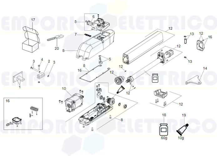 faac Seite Ersatzteile des 415 24v l Motors