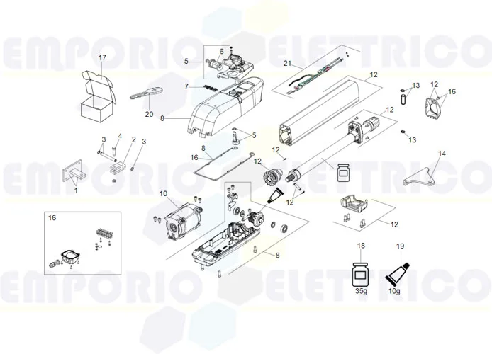 faac Seite Ersatzteile des 415 24v ls Motors