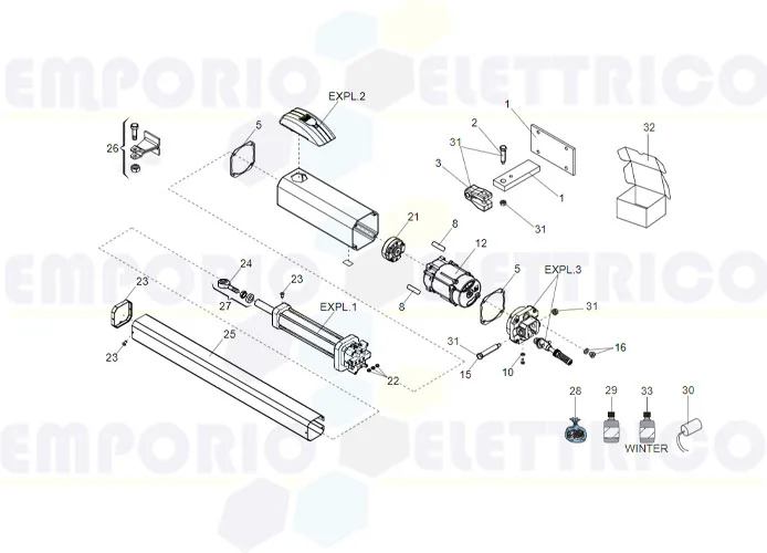 faac Seite Ersatzteile des 422 sb Motors