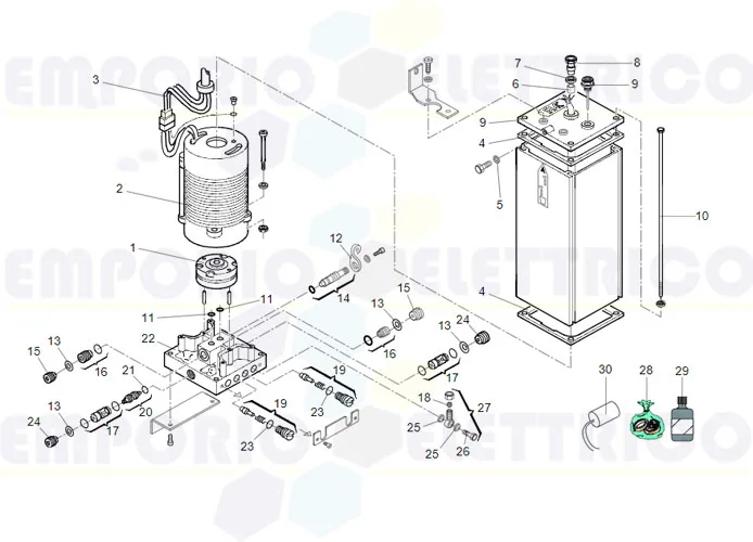 faac Seite Ersatzteile der 750 cbac Hydraulikeinheit