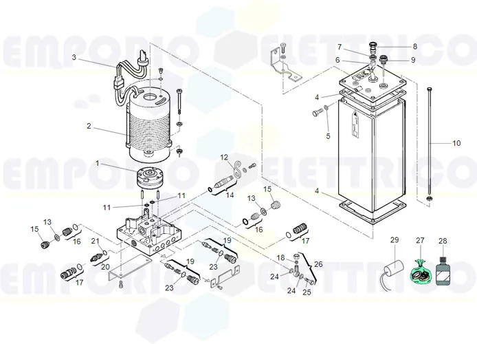 faac Seite Ersatzteile der 750 sb Hydraulikeinheit