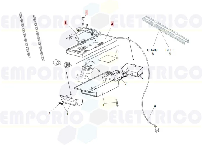 faac Ersatzteil der Basis und der Halterung der Schiene d600/d1000 63003357