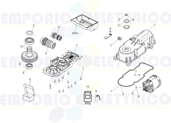 faac Seite Ersatzteile des 770n Motors 230v