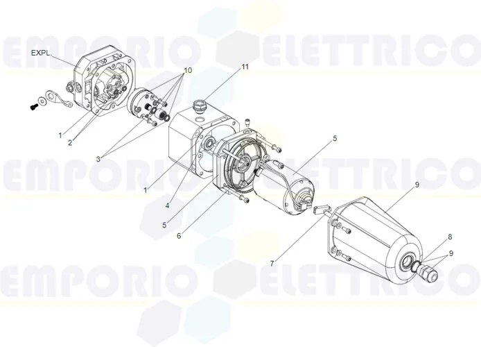 faac Seite Ersatzteile der s800h cbac Hydraulikeinheit