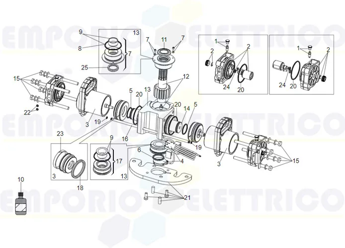 faac Seite Ersatzteile des s800 enc Antriebs 180°