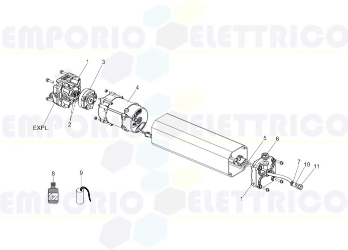 faac Seite Ersatzteile der s800 sbw Hydraulikeinheit