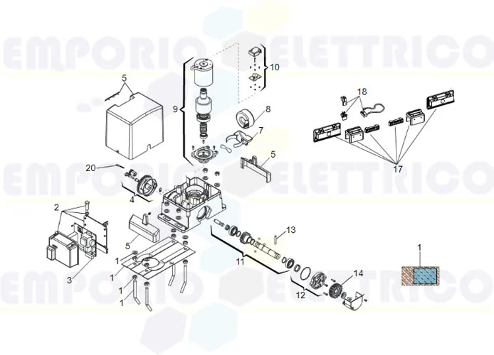 faac Seite Ersatzteile des 740 Motors 24v