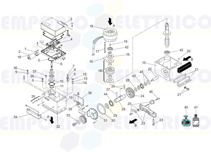 faac Seite Ersatzteile des 746 emc Motors