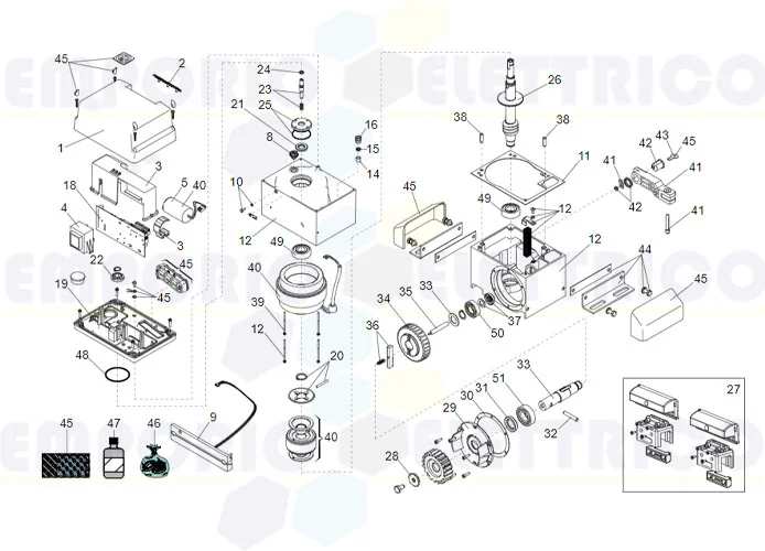 faac Seite Ersatzteile des 746 er Motors