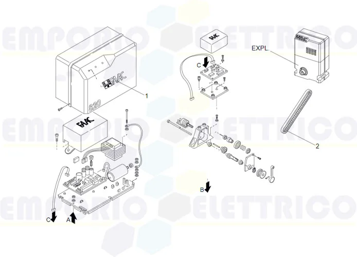 faac Seite Ersatzteile des 820 emc Motors